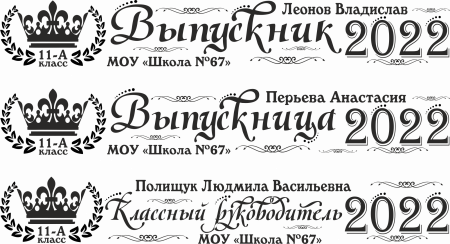 004 Лента выпускнику именная сатиновая