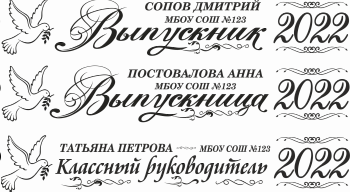 007 Лента выпускнику именная сатиновая