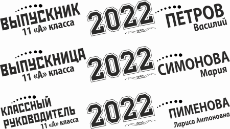 010 Лента выпускнику именная сатиновая
